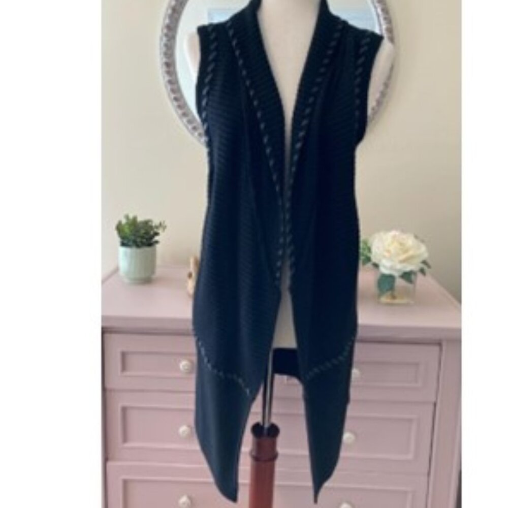WHBM BLACK SWEATER VEST